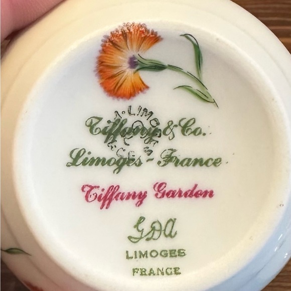 Tiffany & Co Limoges France Tiffany Garden Porcelain Trinket Box Dish with Lid. - Picture 6 of 7